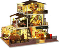 Spilay Dollhouse DIY Miniature Wooden Furniture Kit,Mini Handmade Big Castle Model,1:24 Scale Creative Doll House Toys for Adult Gift