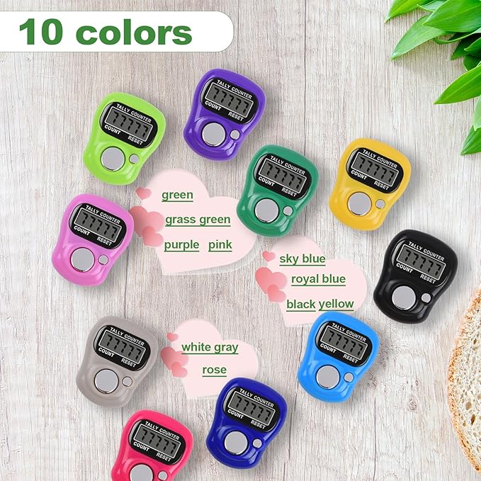 Tally Counter 10pc Electronic Finger Counter Digtal Clicker Counter 5 Digit LCD Counting for Knitting/Golf/Coaching/Goods Counting/Lap Etc