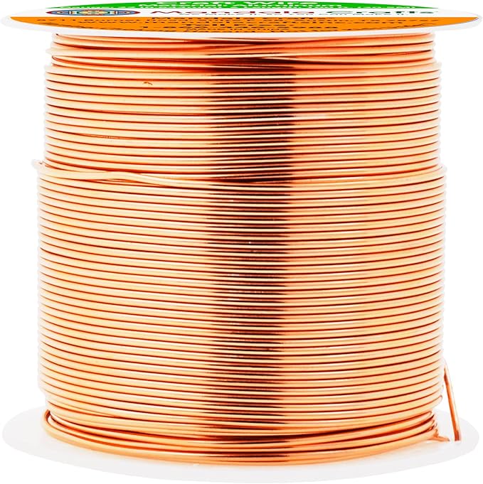 Mandala Crafts 22 Gauge Anodized Aluminum Craft Wire for Jewelry Making - 100 FT Colored Flexible Copper Tone Wire - Bendable for Bonsai Armature Crafting Sculpting