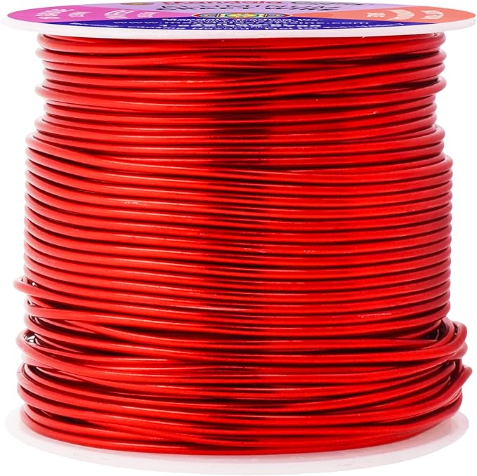 Mandala Crafts 16 Gauge Anodized Aluminum Craft Wire for Jewelry Making – 390 FT Colored Flexible Silver Copper Black Pink Ice Blue Red Wire - Bendable for Bonsai Armature Crafting Sculpting