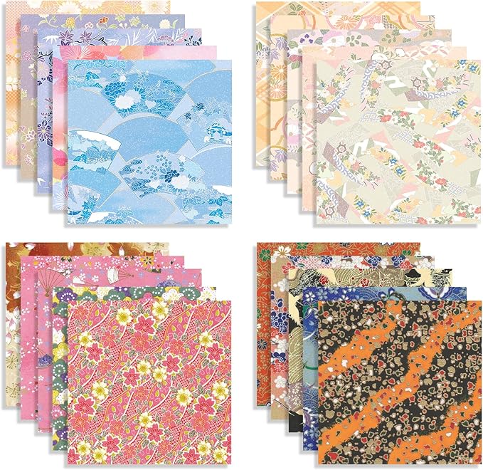 Origami Paper Kit 100 Sheets 6 Inch Square Double Sided Color 20 Vivid Colors for Hand Crafts Origami Paper Arts Creativity.Japanese Style