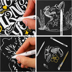 White Gold and Silver Gel Pen Set, 0.6mm Extra Fine Point Pens Gel Ink Pens Opaque Archival Ink Pens for Black Paper Drawing,Sketching,Card Making, Illustration, Bullet Journaling, 6 Pack