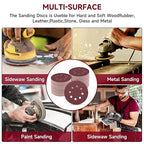 100 PCS 5 Inch Sanding Discs 150 Grit, Round Hook and Loop Sandpaper for Random Orbital Sander