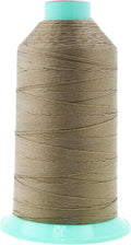 Mandala Crafts Bonded Nylon Thread Dark Beige Heavy Duty Sewing Threads - 1250 YDs Size 138 420D T135 Tex 135 Thread for Leather Jeans Weaving Outdoor Marine Upholstery Threads