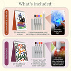 Lifelines FlowArt Activity Pad, 2-Pack Fall Set + Bonus Pad - Guided Art Meditations with Markers - Illuminate & Create and Pogo-Dot - Coloring Books for Teens, Adults & Seniors