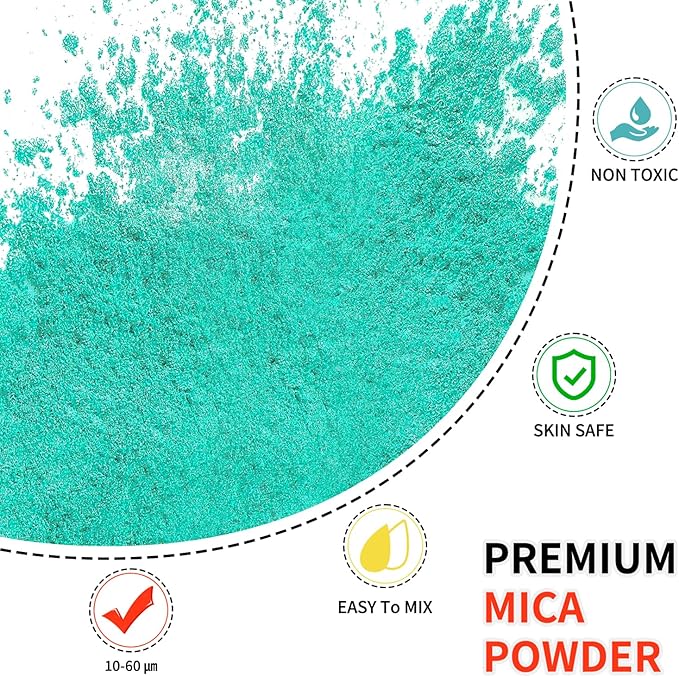 Mica Powder - 100g Mica Powder for Epoxy Resin - Metallic Color Pigment for Resin, Soap, Bath Bombs, Eye Shadow, Nails, DIY Crafting Projects etc. (Green)