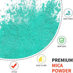 Mica Powder - 100g Mica Powder for Epoxy Resin - Metallic Color Pigment for Resin, Soap, Bath Bombs, Eye Shadow, Nails, DIY Crafting Projects etc. (Green)