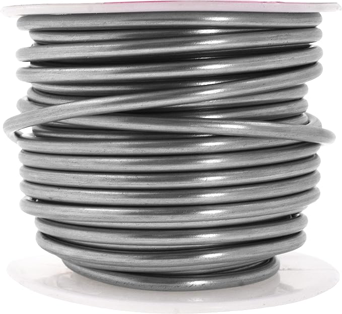 Mandala Crafts 10 Gauge Anodized Aluminum Craft Wire for Jewelry Making - 32 FT Colored Flexible Gray Wire - Bendable for Bonsai Armature Crafting Sculpting