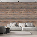 wall26 Wall Sticker/Wall Mural Horizontal Brown Vintage and Retro Wood Textured, Not Peel and Stick, Non-Woven Wallpaper Decorative for Bedroom, Living Room, Office - 120x120 inches