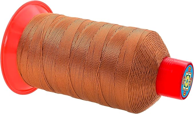 Mandala Crafts Bonded Nylon Thread Bourbon Brown Heavy Duty Sewing Threads - 800 YDs Size 207 630D T210 Tex 210 Thread for Leather Jeans Weaving Outdoor Marine Upholstery Threads