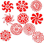 Royal Kraft Round Wooden Printing Stamps (Set of 10) - DIY Henna Fabric Textile Paper Clay Pottery Blocks Htag2182