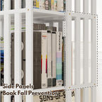XIMN 360° Rotating Bamboo CD/DVD Shelf - 6-Tier Space-Saving Media Storage Cabinet for Movies, Organizer with Super Compact Design (White, 4 Tier)