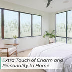 DOWELL Window Privacy Film Frosted Glass Window Film, Sun Blocking Non-Adhesive Glass Cling, Decorative Door Sticker, Self Static-Cling Tint Covering for Home Office, Cross Pattern 17.5" x 118.1"