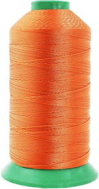 Mandala Crafts Bonded Nylon Thread Orange Heavy Duty Sewing Threads - 1250 YDs Size 138 420D T135 Tex 135 Thread for Leather Jeans Weaving Outdoor Marine Upholstery Threads
