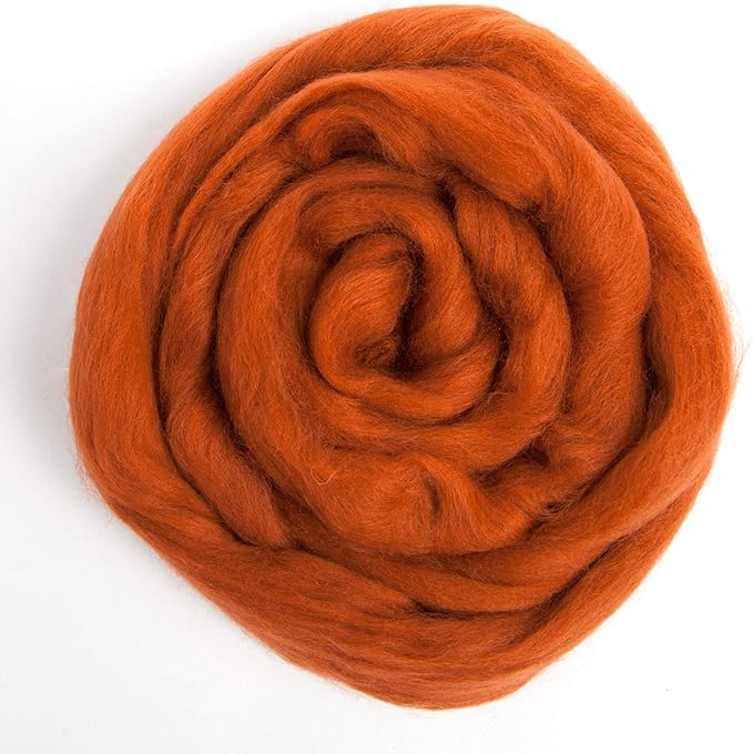 Desert Breeze Distributing 100% Natural Merino Wool Roving - Premium Combed Top Merino Roving Wool - Tapestry, Spinning, Wet Felting & Needle Felting Supplies - 21.5 Micron - 1 oz, Color Nutmeg