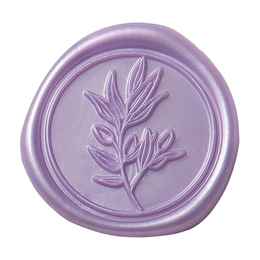 PONATIA Lilac Wax Seal Stickers - 50 Pcs Self- Adhesive Eucalyptus Wedding Seal Stickers, Perfect for Invitation Cards, Envelopes, Christmas Cards, Gift Wrapping, Party Menu Décor