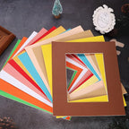 uxcell Picture Mats, 8 x 10 Mat Board Center for 5 x 7 Pictures Acid Free White Core Bevel Cut Frame Mattes with Backing for Display Art Measuring, Orange