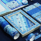 YUBBAEX 10 Rolls Four Seasons Washi Tape Set Blue Snowflake Masking Decorative Tapes (Winter)