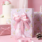 LaRibbons Light Pink Satin Ribbon 1 Inch 50 Yards Luxury Double Faced Pink Silk Ribbon for Gift Wrapping Flower Bouquet Crafts Wedding BabyShower Decoration