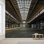 wall26 Wall Sticker/Wall Mural Industrial Interior of an Old Factory Building, Not Peel and Stick, Non-Woven Wallpaper Decorative for Bedroom, Living Room, Office - 132x168 inches