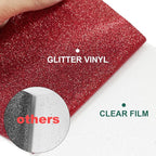 Glitter HTV Heat Transfer Vinyl Rolls- 10" x 8ft. Glitter HTV for Shirts. Iron on Vinyl and Heat Transfer Vinyl for All Cutters Machines. Easy to Cut & Weed Heat Vinyl Designs (Red)