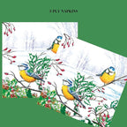 20-ct 13x13 Christmas Paper Decoupage Napkins, 3-Ply Servilletas Tissue Napkin for Dinner and Parties, Disposable Napkins (Winter Tits)