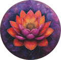 Flower Wooden Puzzle for Adults, Round Mandala Color Challenge Jigsaw Puzzles 500 Piece, Family Reunion Puzzle for Adults and Kids, Best Gift for Family Friends Royal 16.5x16.5in