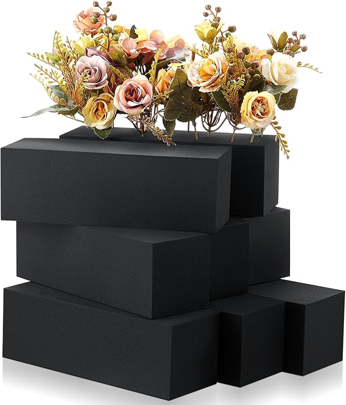 Lallisa 8 Pcs Reusable Floral Foam Blocks Water Weather Resistant Dry Floral Foam for Artificial Flower Arrangements Outdoor Flower Boxes Outside Hanging Planters Wedding Home Decor (9 x 3 x 3")