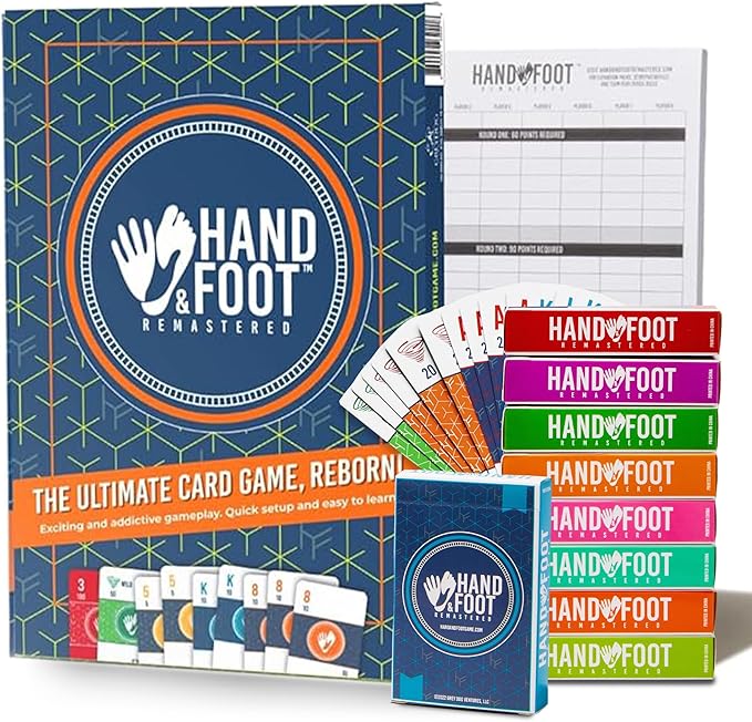 Hand & Foot Remastered 4 Player Edition – Card Game for Adults & Families