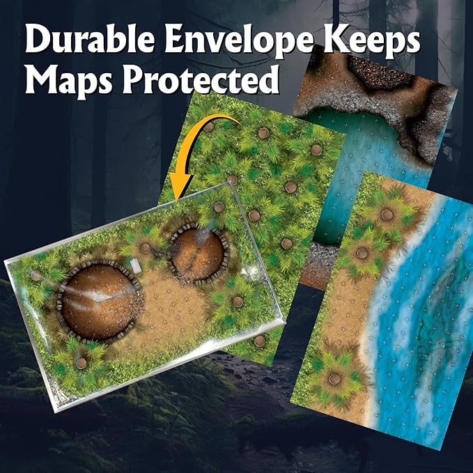 Arcknight The Uncharted Isles Roleplaying Battlemaps; 16 Modular RPG Maps in 8 Double-Sided Pages, 1" Square Grid, Modular & Versatile Design for Tabletop Gaming - for Dungeons & Dragons & Pathfinder