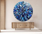 My Photostation.com 15.8''(40cm) Diameter Radiant Mosaic Burst Round Glass Wall Art Tempered Glass Printing Wall Decor Large Wall Art Wall Hangings