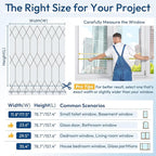 rabbitgoo Window Privacy Film for Glass Windows, Frosted Glass Cling with Decorative Moroccan Lattice, Removable Heat Control Sun Blocking Door Covering Sticker for Home Bathroom, 35.4 x 157.4 inches