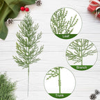 Hananona 120 Pcs Artificial Faux Greenery Sprigs and Twigs - Pine and Cedar Stems for Christmas Holiday DIY, 120 Pieces, Green