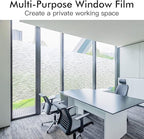 Haton Window Privacy Film, Frosted Glass Static Cling Sun Heat Blocking Window Clings, Frosting Opaque Coverings, Vinyl Removable Stickers Tint for Home Door Office, Non Adhesive 11.8" x 78.7"
