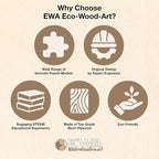 EWA Home Décor – Turtle Small 80 Pieces – Wooden Jigsaw Puzzle for Adults – Perfect for Artistic Home Decoration and Mindful Relaxation
