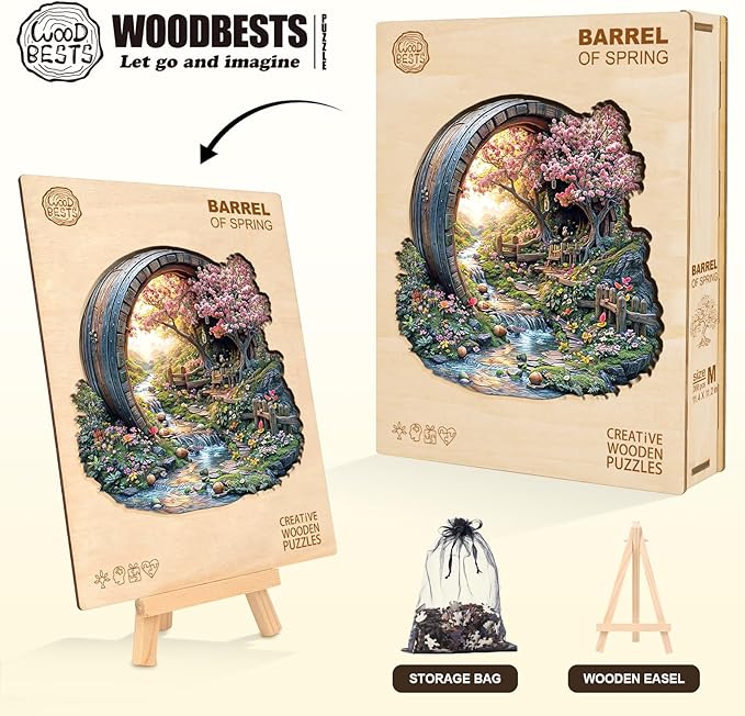 Wooden Puzzles for Adults, Spring Flower Wooden Jigsaw Puzzle for Adults, 100 Piece Unique Animal Shape Wood Puzzles Adult, Birthday Party Gifts for Friends & Family Game Home Decor (S-8.5 * 8.3in)
