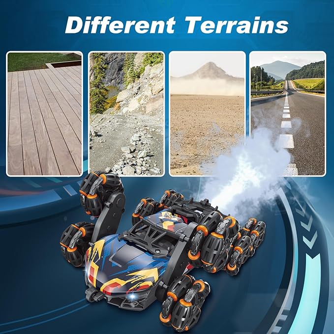 Cool 8 Wheels Hand Controlled rc Stunt Car Toys, Gesture Sensing Remote Control Cars for Boys Age 6 7 8-12 13 14 Year Old, Birthday Gifts Ideas for Kids