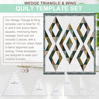 Kigley 3 Set Tall Triangle Rulers for Quilting 6 8 10 Inch Wedge Triangle & Wing Quilting Rulers and Templates Acrylic Quilt Templates for Sewing Layer Cake Patchwork Cutting Pattern DIY Craft
