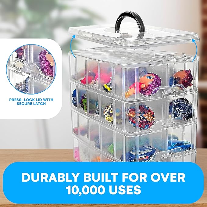 Bins & Things 40-Compartment Organizer for LOL Dolls - Beads and Craft Storage, Compact Toy Organizer for Small Toy Figures - Portable, Durable Storage Solution