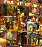 Spilay DIY Miniature Dollhouse Kit,DIY Dollhouse Kit with Wooden Furniture,Dust Proof Cover, Music Box and LED,Handmade Crafts Gifts for Birthday Christmas and Valentine's Day（P019）