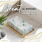Trendables Sage Green Napkins for decoupage 100 Pcs 3 Ply Eucalyptus Napkins Decorative Guest Towels Disposable Bathroom, Flower Design For Tea Party Decorations, Dinners & Weddings