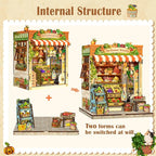 CUTEBEE Book Nook Kit - DIY Miniature House Dollhouse Kit for Adults, Booknook Tiny House Bookshelf Decor 3D Wooden Puzzle Model Building Set, Gifts for Family and Friends (The Greens’ Grocery)