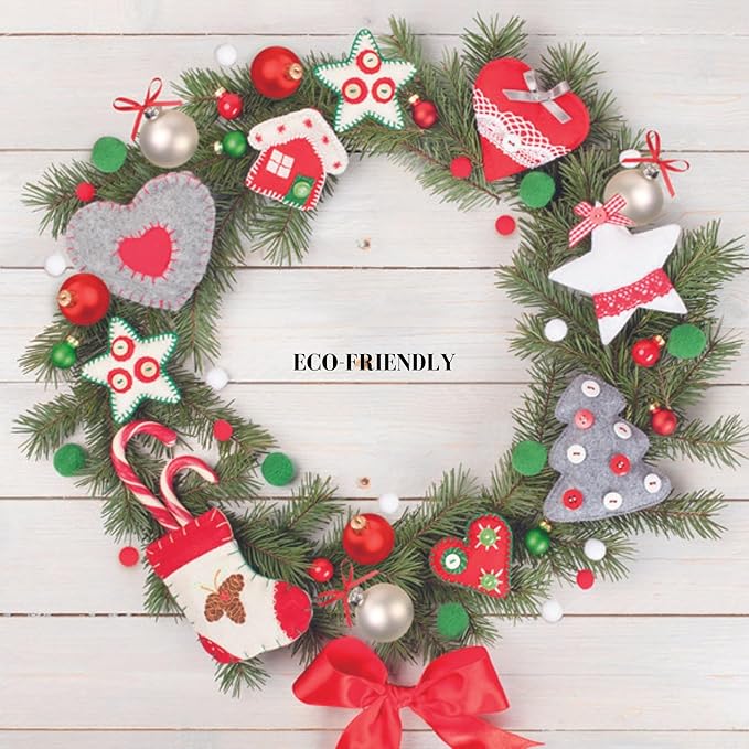 20-ct 13x13 Christmas Paper Decoupage Napkins, 3-Ply Servilletas Tissue Napkin for Dinner and Parties, Disposable Napkins (Wreath X)