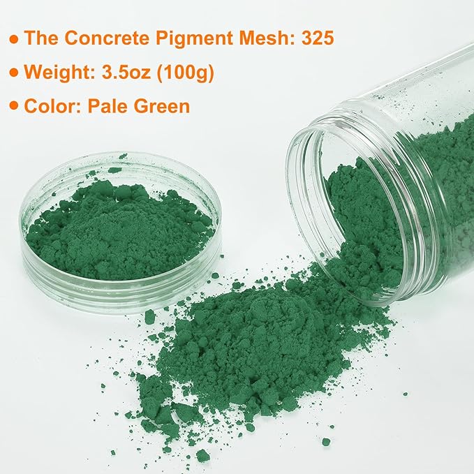 HARFINGTON Iron Oxide Powder Concrete Pigment 325 Mesh 3.5oz (100g) Iron Oxide Grout Pigment for Pastel Tile Paint Concrete Cement, Pale Green