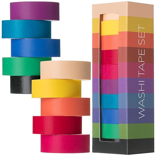 Mr. Pen Washi Tape Set, 10 Pack - Decorative Washi Tapes for Journaling & Crafting