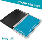 MaxMark Large Light Blue Stamp Pad - 2-3/4" by 4-1/4" - Premium Quality Felt Pad