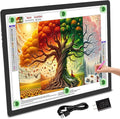 TOHETO A2 Light Pad 25.2''x18.4'', Large Magnetic LED Light Board for Diamond Painting, 3-Color Modes Light Box for Tracing, 6-Level & Stepless Dimmerable Diamond Art Light Table for Drawing,Sketching