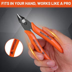 ValueMax Flush Cutters 6 Pack, 5" Micro Precision Side Cutter Pliers Spring-loaded, Small Diagonal Cutters for Jewelry Making, Electronics, Zip Ties, Model Craft