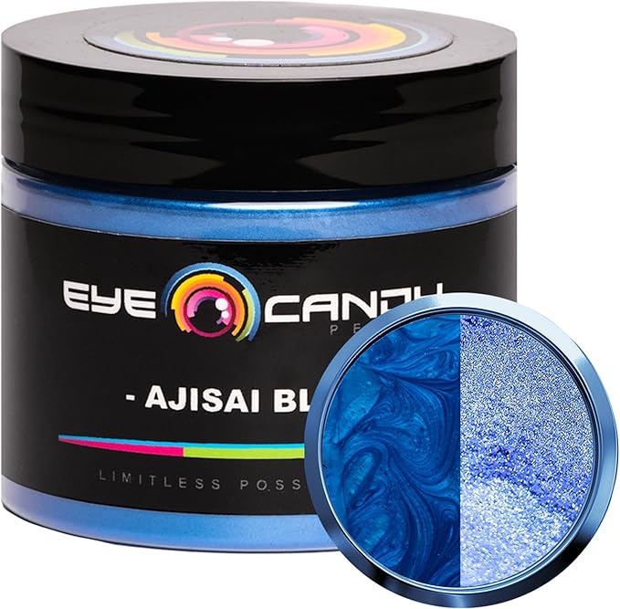 Eye Candy Pigments Premium Blue Mica Powder - Ajisai Blue (50gr) - for Epoxy, Resin, Soap, Paint, Woodworking, Acrylic Pouring, Bath Bombs, Fishing Lures - DIY Arts and Crafts Additive