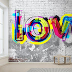 wall26 Wall Sticker/Wall Mural Colorful Graffiti, Not Peel and Stick, Non-Woven Wallpaper Decorative for Bedroom, Living Room, Office - 120x144 inches